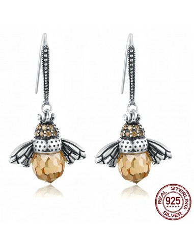 925 Silver Champagne Gold Dangle Earrings for Women chez Cornerstreet bien 