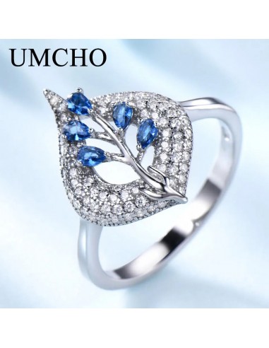 Sterling Silver Nano Sapphire & Aquamarine Cushion Ring for Women destockage