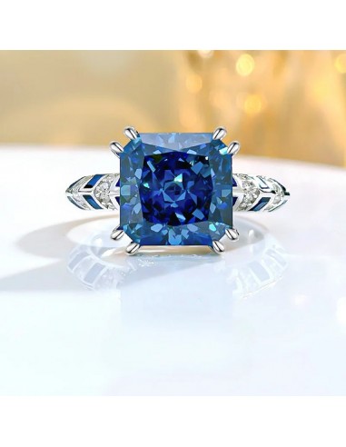 925 Sterling Silver Sea Blue Treasure Ring with Niche for Women Toutes les collections ici