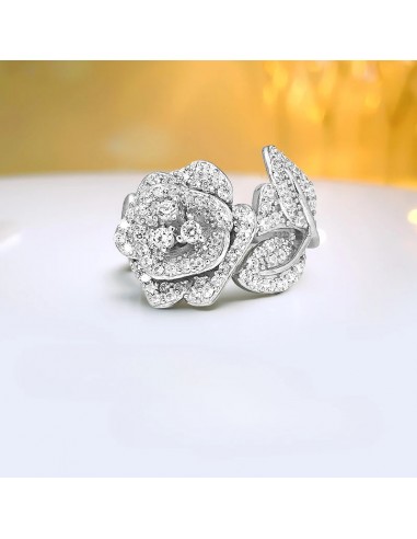 Sterling Silver Rose Diamond Ring Set for Her offre 