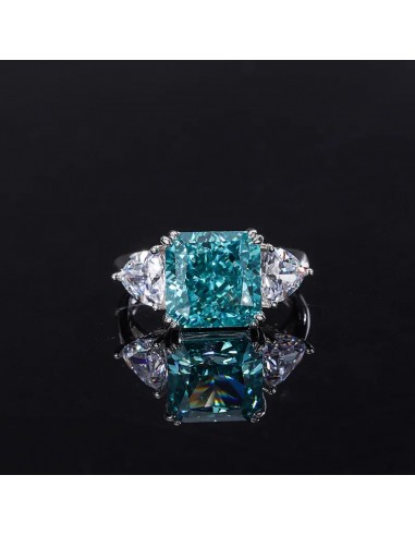 Sterling Silver 5.00 ctw Diamond, Redian, Mint Green Square Ring for Women Toutes les collections ici