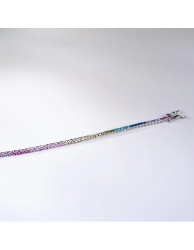 Silver 925 Rainbow Tennis Bracelet for Woman Fin de série