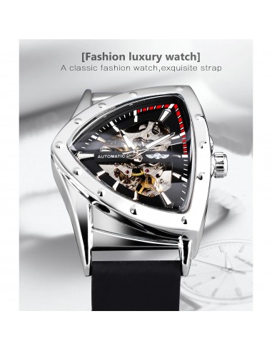 Stainless Steel Transparent Triangle Mechanical Automatic Luminous Wristwatch for Men 50% de réduction en Octobre 2024