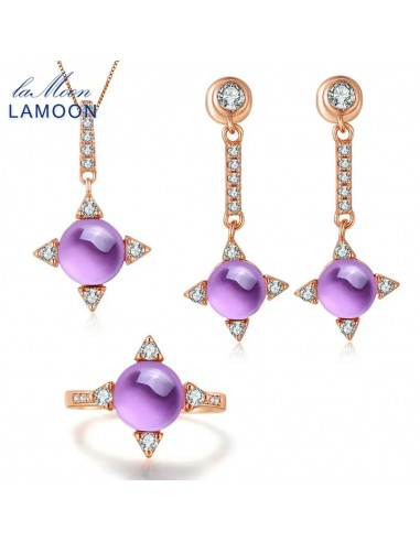 Sterling Silver Amethyst Jewelry Set For Women 50% de réduction en Octobre 2024