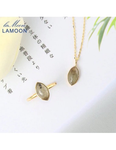 925 Sterling Silver Labradorite Necklace and Ring Set For Women pour bénéficier 