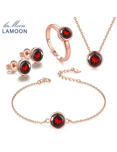 Sterling Silver Red Garnet Jewelry Set for Women de la marque