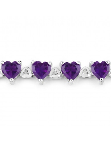 10.01 Carat Genuine Amethyst and White Diamond .925 Sterling Silver Bracelet Toutes les collections ici