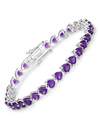 13.33 Carat Genuine Amethyst .925 Sterling Silver Bracelet paiement sécurisé