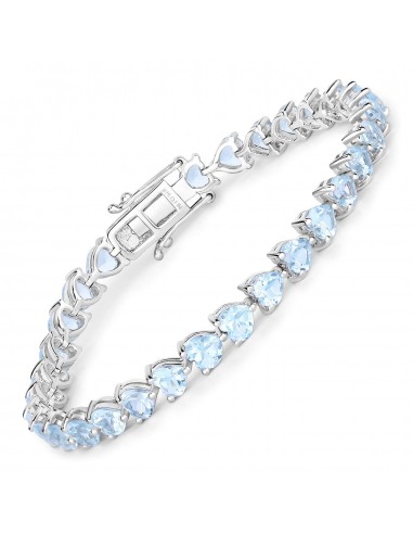 15.50 Carat Genuine Blue Topaz .925 Sterling Silver Bracelet votre