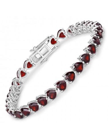 15.50 Carat Genuine Garnet .925 Sterling Silver Bracelet la colonne vertébrale