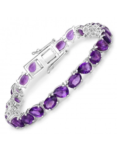 20.04 Carat Genuine Amethyst .925 Sterling Silver Bracelet solde