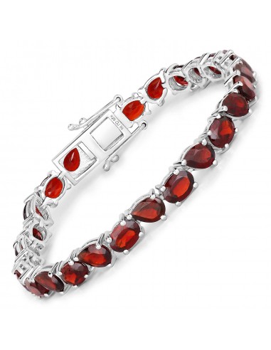 22.17 Carat Genuine Garnet .925 Sterling Silver Bracelet Toutes les collections ici