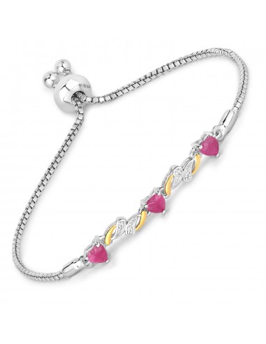 1.09 Carat Genuine Ruby and White Sapphire .925 Sterling Silver Bracelet Découvrez la collection