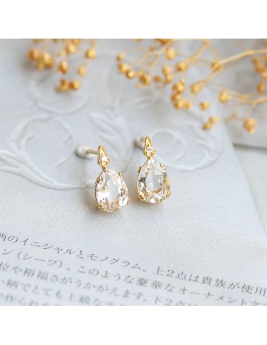 925 Sterling Silver Natural Clear Crystal Water Drop Stud Earrings for Women store