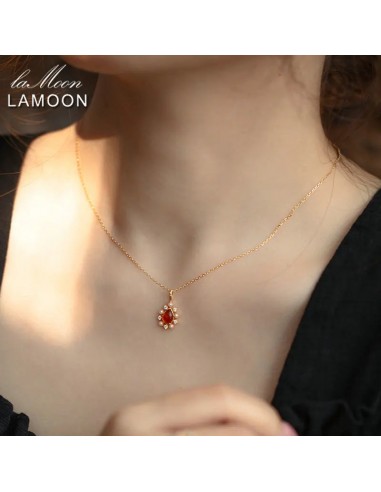 Sterling Silver Semi-precious Amber Pendant Necklace for Women Voir les baskets