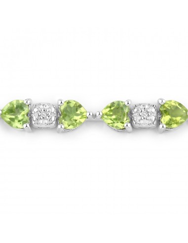 9.78 Carat Genuine Peridot and White Diamond .925 Sterling Silver Bracelet online