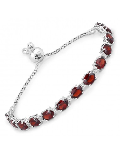 11.53 Carat Genuine Garnet and White Topaz .925 Sterling Silver Bracelet prix pour 