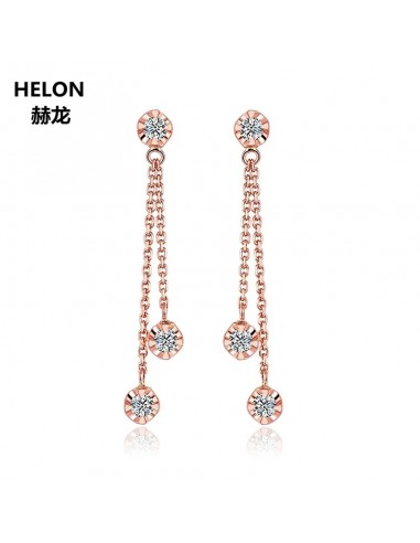 18k Rose Gold Natural Diamonds Stud Earrings for Women Les magasins à Paris et en Île-de-France