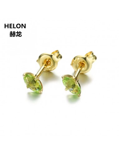 14k Yellow Gold Peridot Stud Earrings for Women sélection de produits