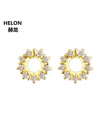 14k Yellow Gold Natural Diamond Stud Earrings for Women 2024