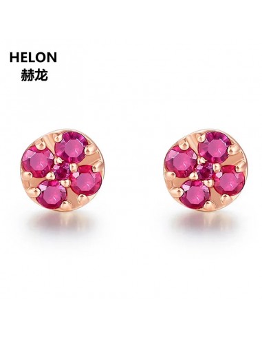 14k Rose Gold Natural Ruby Stud Earrings for Women Toutes les collections ici