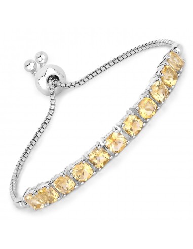 6.05 Carat Genuine Citrine .925 Sterling Silver Bracelet acheter en ligne