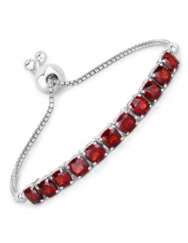 7.37 Carat Genuine Garnet .925 Sterling Silver Bracelet rembourrage situé sous