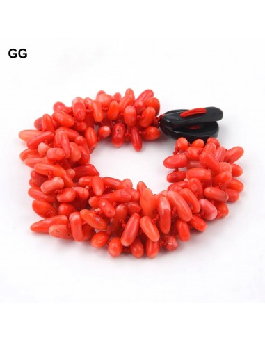 Natural Orange Coral 8 Strand Bracelet for Women Le MVP de beaucoup