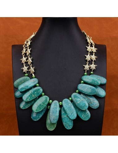 Gold Plated Amazonite Stone Necklace l'évolution des habitudes 