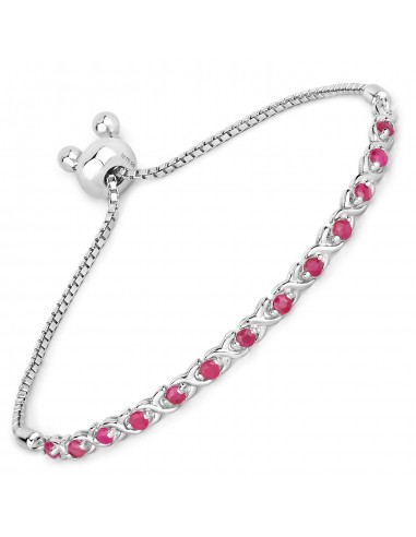 0.88 Carat Genuine Ruby .925 Sterling Silver Bracelet soldes