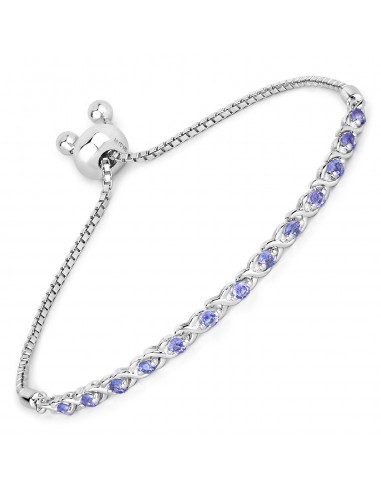 0.91 Carat Genuine Tanzanite .925 Sterling Silver Bracelet 2023