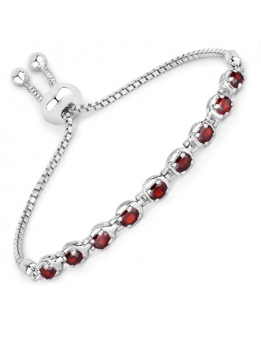 1.80 Carat Genuine Garnet .925 Sterling Silver Bracelet suggérées chez