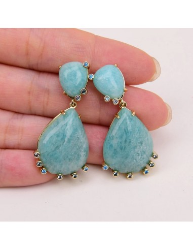 Gold Plated Amazonite Teardrop Dangle Earrings for Women Comment ça marche