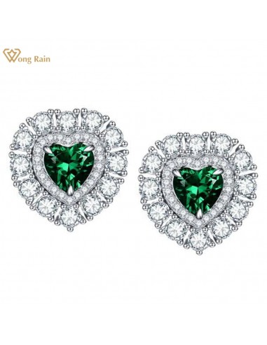 Sterling Silver Emerald Sapphire Diamond Stud Earrings for Women Les êtres humains sont 