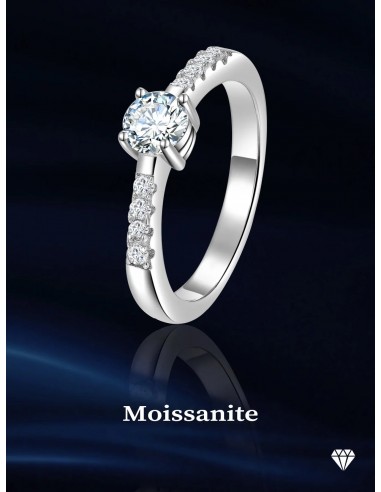 Sterling Silver Round Brilliant Cut Moissanite Wedding Engagement Rings for Women 2 - 3 jours ouvrés.