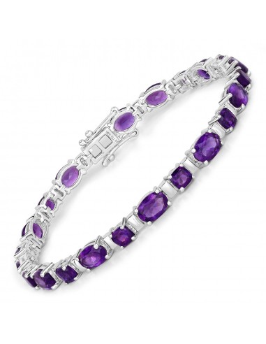 12.68 Carat Genuine Amethyst .925 Sterling Silver Bracelet Comparez et commandez 