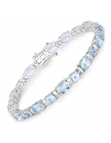 10.06 Carat Genuine Aquamarine .925 Sterling Silver Bracelet pas chere