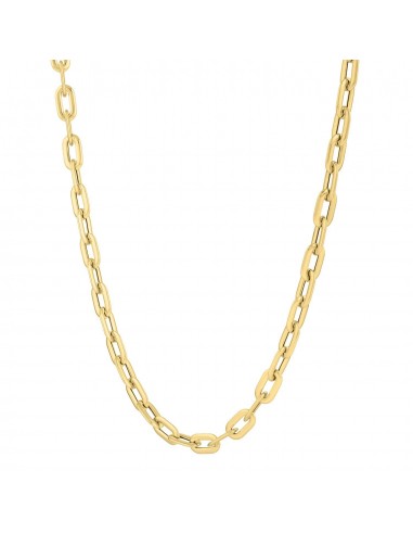 14k Yellow Gold Oval Domed Paperclip Chain Necklace (5.30 mm) de votre