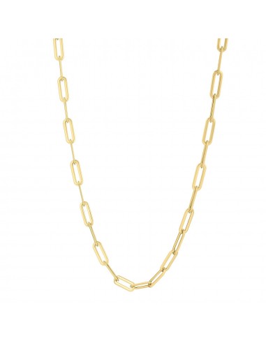 14k Yellow Gold Long Domed Paperclip Chain Necklace (4.80 mm) de la marque