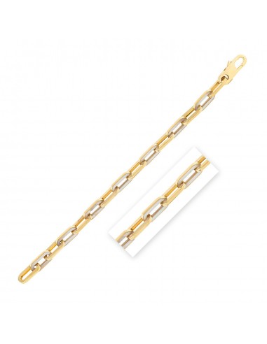 14k Yellow Gold MOP Paperclip Gem Link Bracelet (7.00 mm) Economisez 