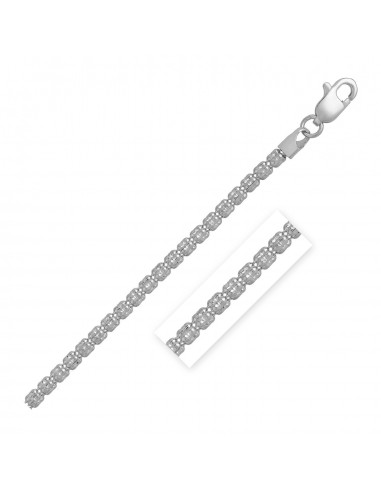 Ice Barrel Chain in 14k White Gold (2.70 mm) pas cher