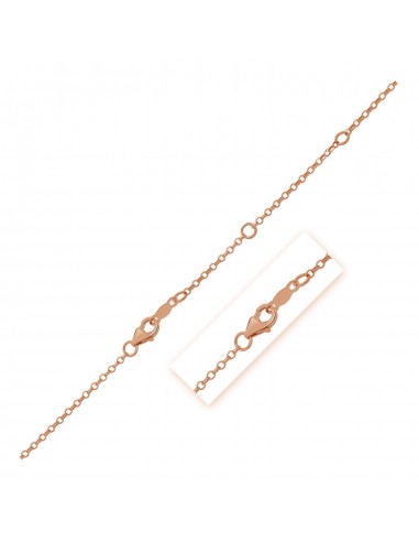 Double Extendable Cable Chain in 14k Roee Gold (1.40 mm) Economisez 