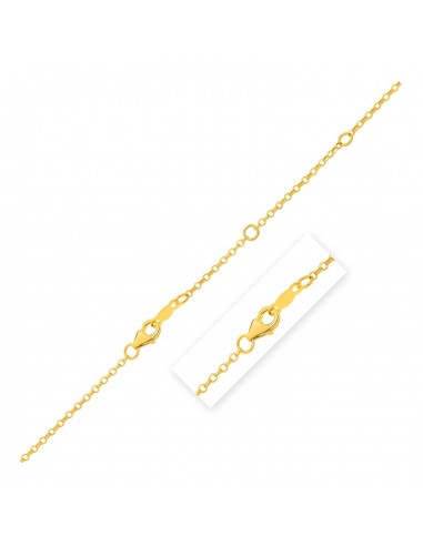 Double Extendable Cable Chain in 14k Yellow Gold (1.40 mm) offre 