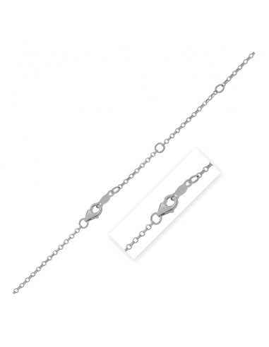 Double Extendable Cable Chain in 14k White Gold (1.40 mm) Toutes les collections ici