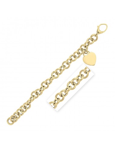 14k Yellow Gold 7 1/2 inch Rolo Link Bracelet (11.40 mm) en ligne des produits 