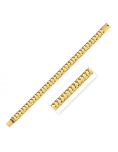 14k Yellow Gold Diamond Shaped Tile Length Bracelet (7.10 mm) suggérées chez