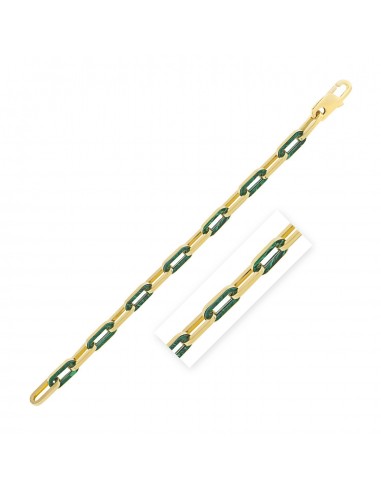 14k Yellow Gold Malachite Paperclip Gem Link Bracelet (7.00 mm) les ligaments