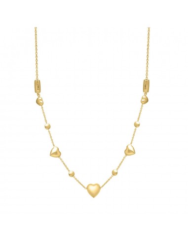 14k Yellow Gold Puff Heart Adjustable Necklace Toutes les collections ici