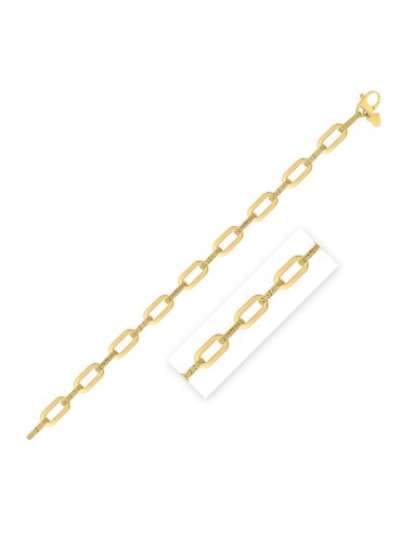 14k Yellow Gold Diamante Paperclip Chain Bracelet (7.00 mm) de France