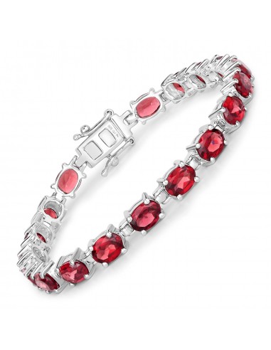 15.30 Carat Genuine Garnet .925 Sterling Silver Bracelet en stock